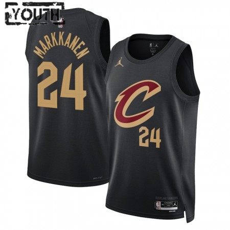 Dres Cleveland Cavaliers Lauri Markkanen 24 Jordan 2022-23 Statement Edition Crno Swingman - Dječji